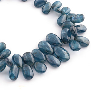 1 Strand Moss Kyanite Smooth Briolettes -Pear Shape Briolettes - 8mmx6mm-14mmx9mm - 9 Inches BR1588