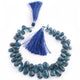 1 Strand Moss Kyanite Smooth Briolettes -Pear Shape Briolettes - 8mmx6mm-14mmx9mm - 9 Inches BR1588