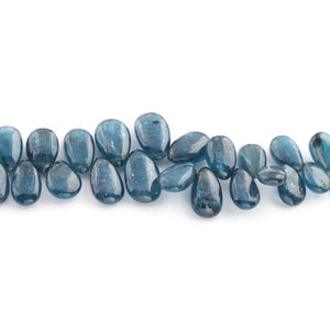 1 Strand Moss Kyanite Smooth Briolettes -Pear Shape Briolettes - 8mmx6mm-14mmx9mm - 9 Inches BR1588