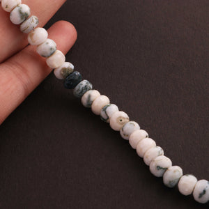 1 Strand Dendrite Opal Faceted Rondelles -Semi Precious Gemstone Roundelles Beads 7mm-8mm 7 Inches br0194