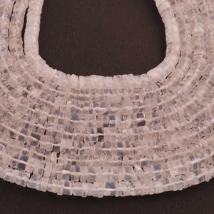 1 Strand White  Moonstone Smooth Heishi Beads-White Moonstone Wheel Rondelles , 4mm-6mm , 14 Inches , BR03676