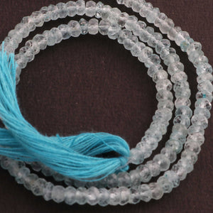 1  Strand Aquamarine  Faceted Rondelles - Aquamarine Rondelle Beads -3mm-5mm 13 Inches RB151