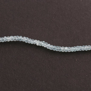 1  Strand Aquamarine  Faceted Rondelles - Aquamarine Rondelle Beads -3mm-5mm 13 Inches RB151