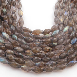 1 Strand Labradorite Faceted Dolki Shape Briolettes  - Semi Precious Gemstone Fancy Shape Briolettes 9mmx5mm- 15mmx6mm- 10 Inches BR03277 - Tucson Beads