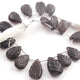 1 Strand Smoky Quartz Carving Pear Shape Faceted Briolettes - Semi Precious Gemstone Smoky Quartz Beads - 16mmx12mm-26mmx18mm -8  Inches BR03257 - Tucson Beads