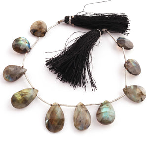 1  Strand Labradorite Faceted Briolettes -Pear Shape  Briolettes - 13mmx13mm-20mmx13mm -8 Inches BR01282