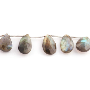 1  Strand Labradorite Faceted Briolettes -Pear Shape  Briolettes - 13mmx13mm-20mmx13mm -8 Inches BR01282