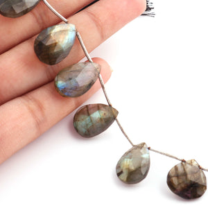 1  Strand Labradorite Faceted Briolettes -Pear Shape  Briolettes - 13mmx13mm-20mmx13mm -8 Inches BR01282