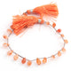 1  Strand Orange Rutile Faceted Briolettes -Tear Shape  Briolettes - 7mmx5mm-10mmx6mm 8 Inches BR941