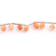 1  Strand Orange Rutile Faceted Briolettes -Tear Shape  Briolettes - 7mmx5mm-10mmx6mm 8 Inches BR941