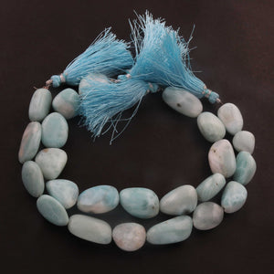 1  Strand Larimar Smooth Nuggets  Briolettes -Semi Precious Gemstone Assorted Nuggets Shape Larimar Briolettes -19mmx9mm-33mmx14mm-8 Inches BR03271 - Tucson Beads