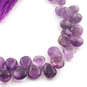 1 Strand  Amethyst Smooth Briolettes - Amethyst Smooth  Assorted Shape - 6mm x4mm-13mmx10mm-8 Inches BR4377 - Tucson Beads