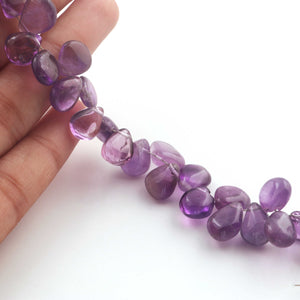 1 Strand  Amethyst Smooth Briolettes - Amethyst Smooth  Assorted Shape - 6mm x4mm-13mmx10mm-8 Inches BR4377 - Tucson Beads