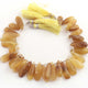 1  Strand  Yellow Chalcedony Faceted Briolettes - Long Pear  Shape Briolettes - 27mmx9mm-29mmx10mm 9 Inches BR02081 - Tucson Beads