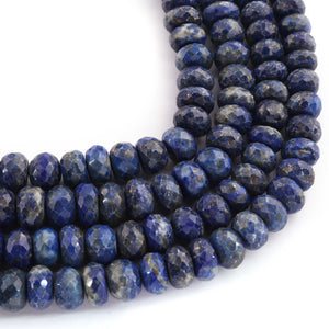 1 Strand Lapis  Faceted Rondelles Shape Beads- Semi Precious Gemstone Lapis Rondelles Beads-8mm-10mm 12.5 Inches BR1779