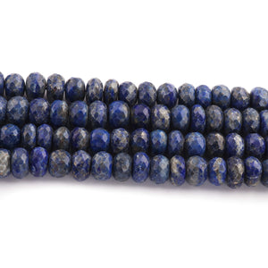 1 Strand Lapis  Faceted Rondelles Shape Beads- Semi Precious Gemstone Lapis Rondelles Beads-8mm-10mm 12.5 Inches BR1779