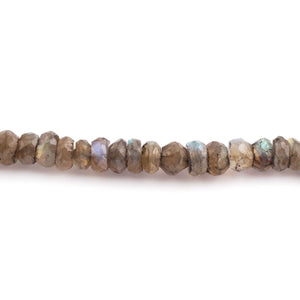 1  Strand  Labradorite Faceted Rondelles  Beads - Labradorite Rondelles - 7mm-8mm - 9.5 Inches BR2609