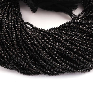 AAA Black Spinel Micro Faceted 2mm  Beads - RB089