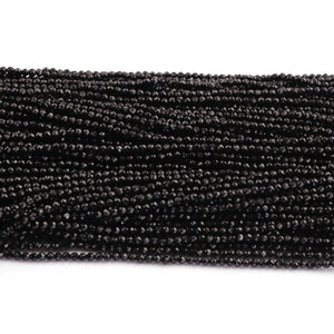 AAA Black Spinel Micro Faceted 2mm  Beads - RB089