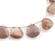 1  Strand Gray Moonstone  Faceted Briolettes -Heart Shape  Briolettes 13mmx12mm -18mmx17mm-8 Inches BR1930