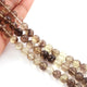 1 Strand Bio Smoky Quartz & Lemon Quartz Faceted Ball  Beads 7mm-8mm 7.5 Inches BR1929