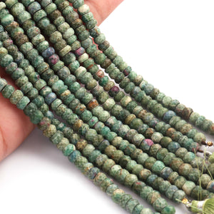 1 Strands Ruby Zoisite Faceted Rondelles- 6mm 7.5 Inches BR1918