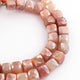 1 Strand Peach Moonstone Silver Coated Faceted Cube Briolettes- 7mm-8mm 8Inches BR1916