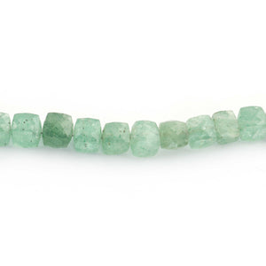 1 Strand Green Rutile Cube Shape Briolettes - Green Rutile Faceted Briolettes 8mm  8 Inches BR1920