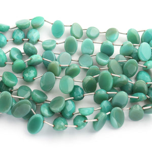 1 Strand Amazonite Faceted  Oval Briolettes  - Faceted Briolettes  13mmx9mm 8 Inches long BR1915