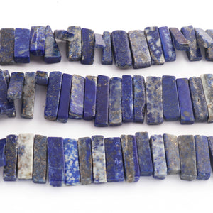 1 Strand Lapis Smooth Rectangle Shape Briolettes- Semi Precious Gemstone Lapis Briolettes Beads-14mmx5mm-22mmx5mm - 8 Inches BR4085