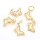 1 Pc Pave Diamond Butterfly Charm Pendant, Designer Charm, Yellow Gold Vermeil , Pave Diamond Jewelry 19mmx18mm PDC00057 - Tucson Beads