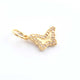 1 Pc Pave Diamond Butterfly Charm Pendant, Designer Charm, Yellow Gold Vermeil , Pave Diamond Jewelry 19mmx18mm PDC00057 - Tucson Beads