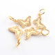 1 Pc Pave Diamond Butterfly Charm Pendant, Designer Charm, Yellow Gold Vermeil , Pave Diamond Jewelry 19mmx18mm PDC00057 - Tucson Beads