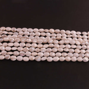 1  Long Strand White Silverite Faceted Briolettes  -Oval Shape Briolettes  9mmx8mm -10mmx8mm -15 Inches BR2000