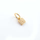 1 Pc Pave Diamond Square Pendant, Designer Charm, Yellow Gold Vermeil , Pave Diamond Jewelry 8mmx6mm PDC00071 - Tucson Beads