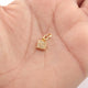 1 Pc Pave Diamond Square Pendant, Designer Charm, Yellow Gold Vermeil , Pave Diamond Jewelry 8mmx6mm PDC00071 - Tucson Beads