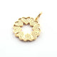 1 Pc Pave Diamond Round Heart Charm Pendant, Yellow Gold Vermeil , Pave Diamond Jewelry 27mmx18mm PDC00038 - Tucson Beads