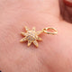 1 Pc Pave Diamond Flower Charm Pendant, Yellow Gold Vermeil, Pave Diamond Jewelry 20mmx11mm PDC00063 - Tucson Beads