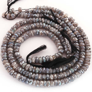 1 Strand Shaded Grey Silverite Faceted Rondelle Beads 8-9mm 13 Inches BR2015