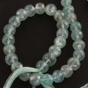 1 Strand Aqua Chalcedony Faceted Rondelles Beads 7mm-9mm 8.5 Inches BR2016