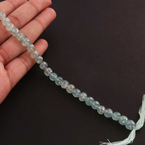 1 Strand Aqua Chalcedony Faceted Rondelles Beads 7mm-9mm 8.5 Inches BR2016