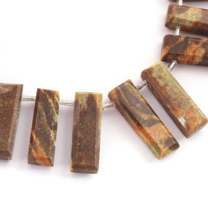 1 Strand Mookaite Jasper Faceted  Rectangle  Beads Briolettes -  jasper Briolette 23mmx8mm-30mmx9mm 8 Inches BR2030