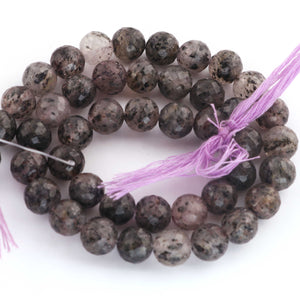 1 Long Strand Black Rutile Faceted Balls  Beads 8mm 14 Inches BR2059