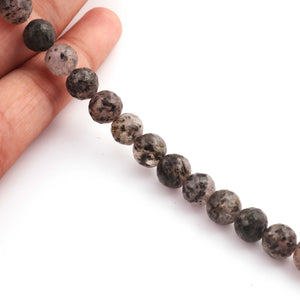 1 Long Strand Black Rutile Faceted Balls  Beads 8mm 14 Inches BR2059