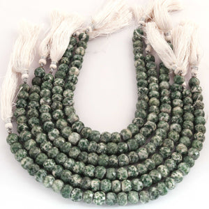 1 Strand Shaded green jasper Faceted Rondelles -  8mm 8 Inches BR2046