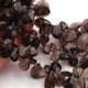 1 Strand Smoky Quartz Pear Shape Faceted Briolettes  13mmx11mm-13mmx16mm 7.5 Inches BR2082