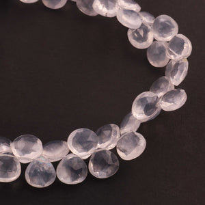 1 Strand Ice Quartz Faceted   Briolettes - Heart Shape  Briolettes  -8mm-9mm-8 Inches BR03318 - Tucson Beads