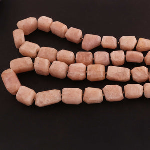 1 Strand Peach Moon Stone Faceted Tumbled Shape , Step Cut ,  Briolettes - 20mmx14mm - 19 inches BR0034