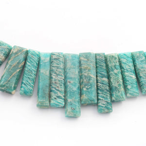 1  Strand Beautiful Amazonite Faceted  Briolettes - Rectangle Bar Shape Briolettes  -8mmx6mm -38mmx6mm- 10.5 Inches BR1849 - Tucson Beads