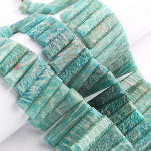 1  Strand Beautiful Amazonite Faceted  Briolettes - Rectangle Bar Shape Briolettes  -8mmx6mm -38mmx6mm- 10.5 Inches BR1849 - Tucson Beads